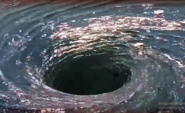 ins Wasser eintretender Gravitationsstrahl