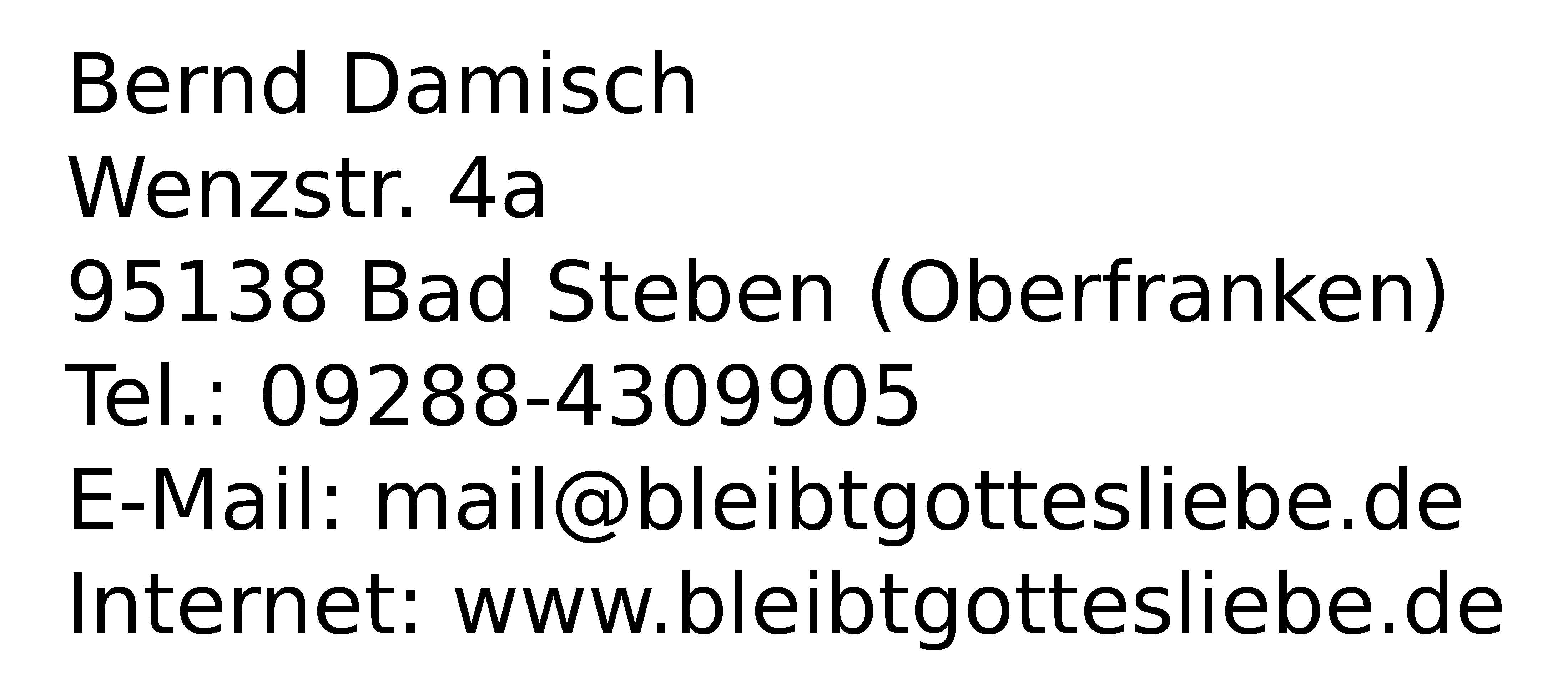 Anschrift von Bernd Damisch